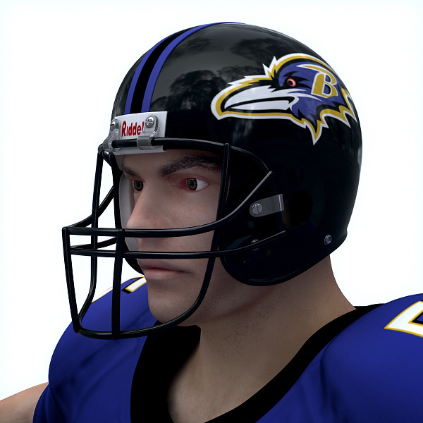3d rigged baltimore ravens nfl player model - NFL Player Baltimore Ravens Rigged by cgshape