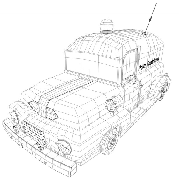 3d model cartoon police car vehicle - Cartoon Police Vehicle by KeremGogus