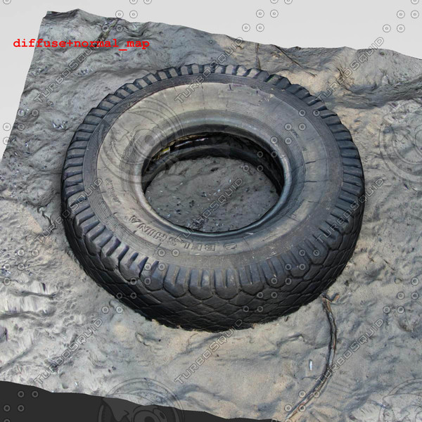 tire sand beach 3ds free - tire  sand  beach garbage by edikm1
