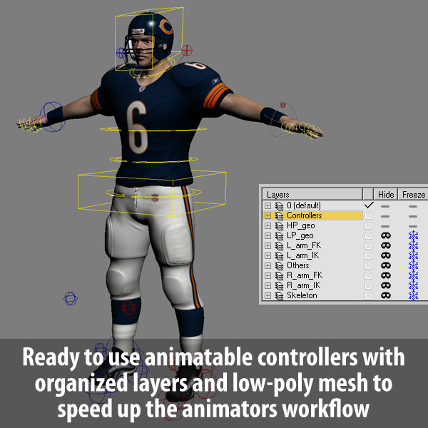 max rigged chicago bears nfl player - NFL Player Chicago Bears Rigged by cgshape