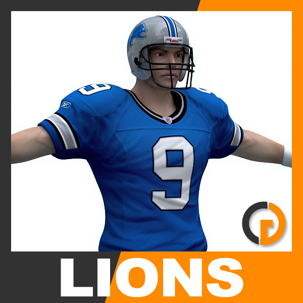 3d detroit lions nfl player - NFL Player Detroit Lions by cgshape