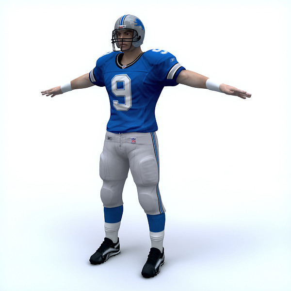 3d detroit lions nfl player - NFL Player Detroit Lions by cgshape