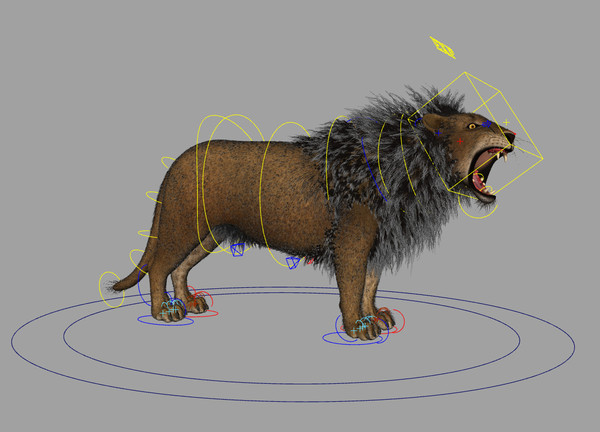 3d lion fur rig model - Lion with Rig & Fur Photoreal by instruct9r