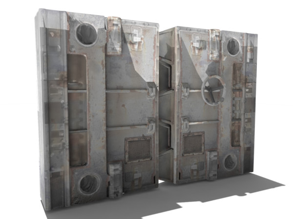 fbx doors opened games - SciFi Doors by elijah3d