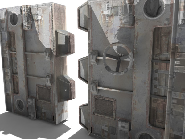 fbx doors opened games - SciFi Doors by elijah3d