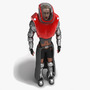3d girl futuristic armored suit