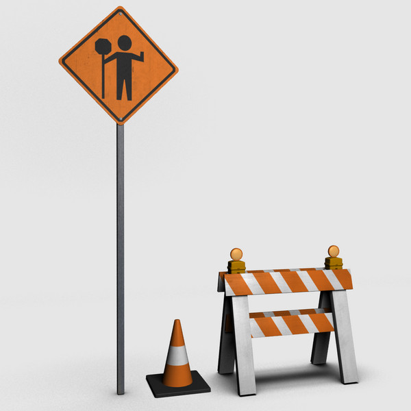 road work 3d model - Road Work Signs by Lochness 3D