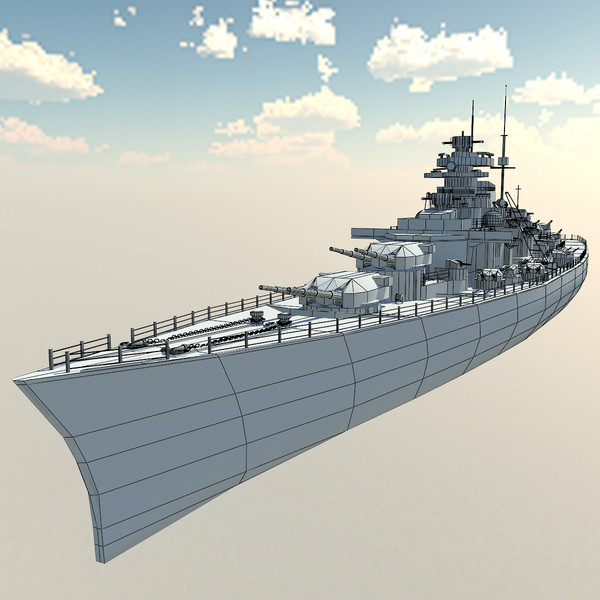 bismarck battle ship 3d model - Bismarck Class Battleship by backdoorcreative