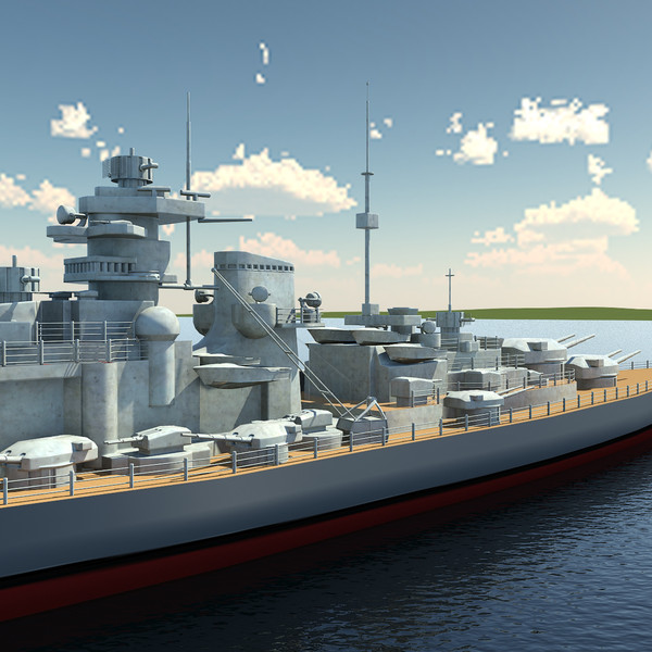 bismarck battle ship 3d model - Bismarck Class Battleship by backdoorcreative