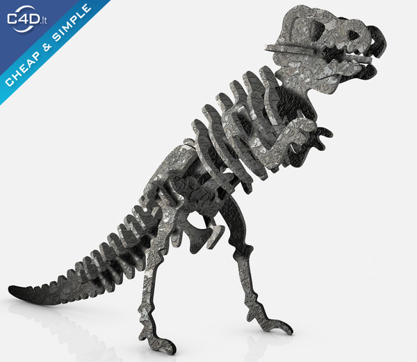 3d dinosaur sculpture - Dinosaur skeleton sculpture toy by Videomeka