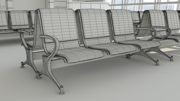 3d departures lounge model - Departures Lounge by tridiART