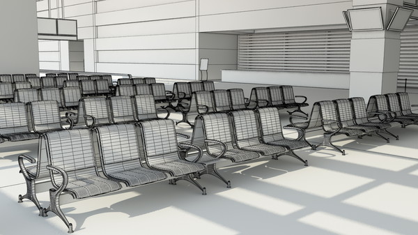 3d departures lounge model - Departures Lounge by tridiART