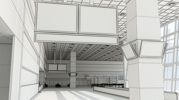 3d departures lounge model - Departures Lounge by tridiART