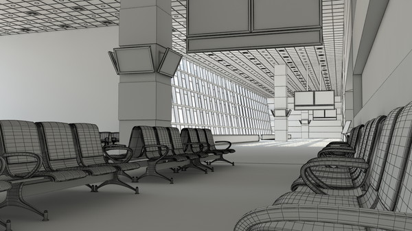 3d departures lounge model - Departures Lounge by tridiART
