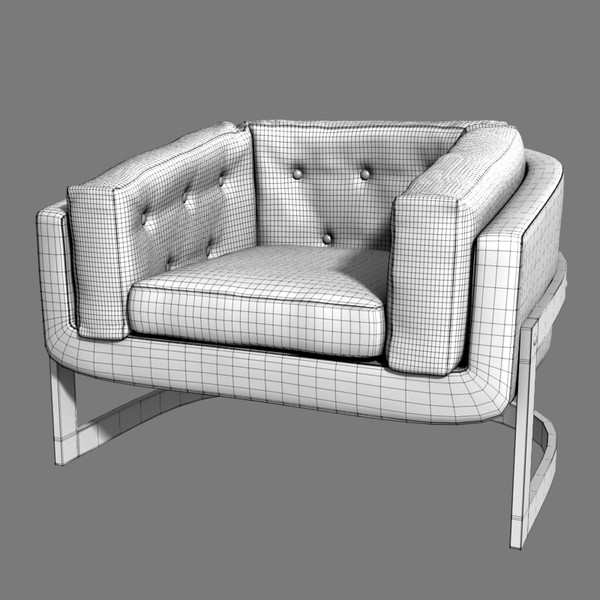 modern leather armchair 3d 3ds - Modern leather armchair by btbt