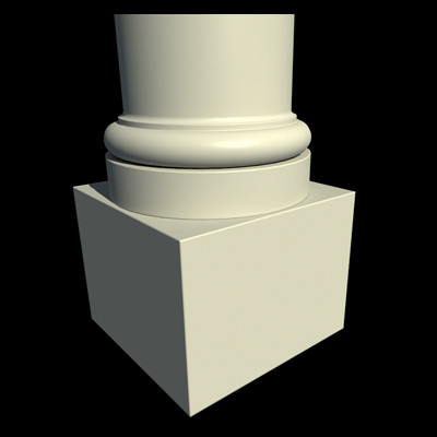 roman tuscan order vitruvius 3d model - Vitruvius Tuscan Roman order column with pedestal high low poly by johnjohnson