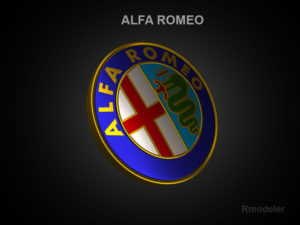 3d model logo alfa romeo - Alfa Romeo 3d Logo by Serega Rozhnov