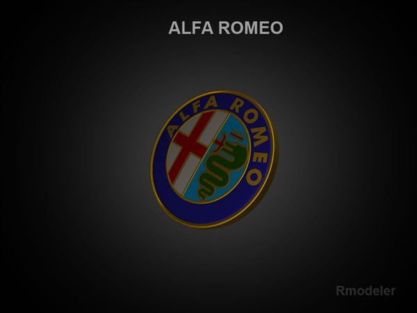3d model logo alfa romeo - Alfa Romeo 3d Logo by Serega Rozhnov