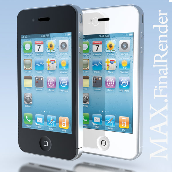 mobile phone apple iphone 3d model - Mobile Phone APPLE IPhone4.MAX by 3DLocker