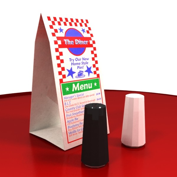3d diner table chairs model - Diner Style Table by Jessup3D