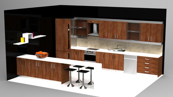 3d model kitchen - Kitchen by aadesignaa
