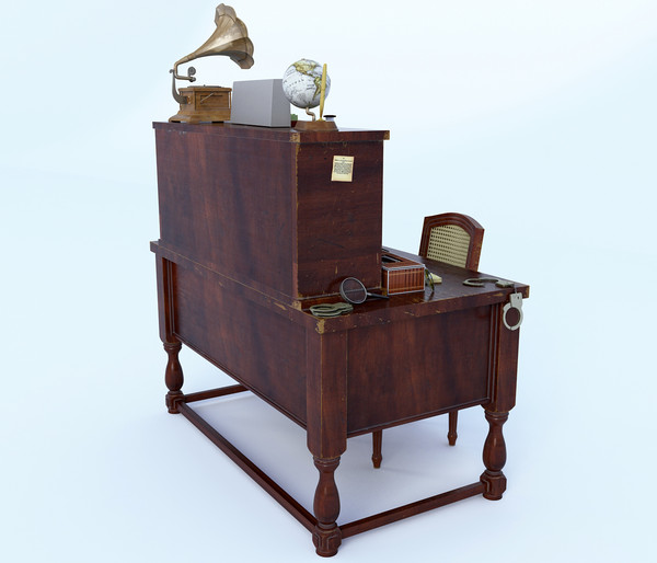classic table main 3d max - Classic Desk by moh kkf