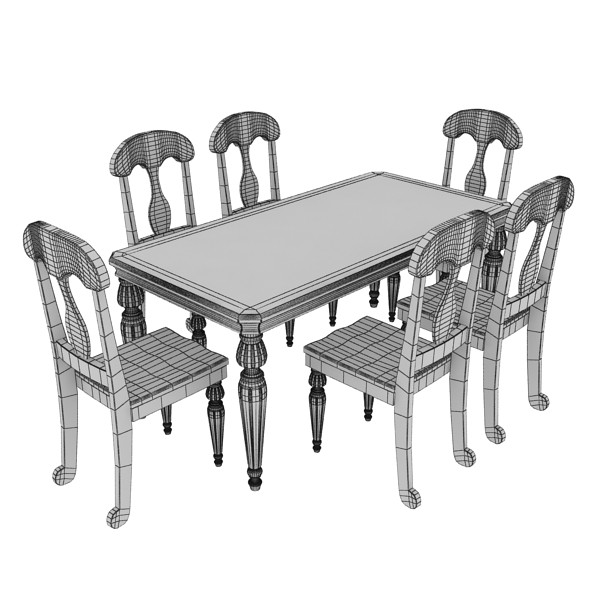 dinner table chairs 3d model - Dining Room Table 08 by Jessup3D