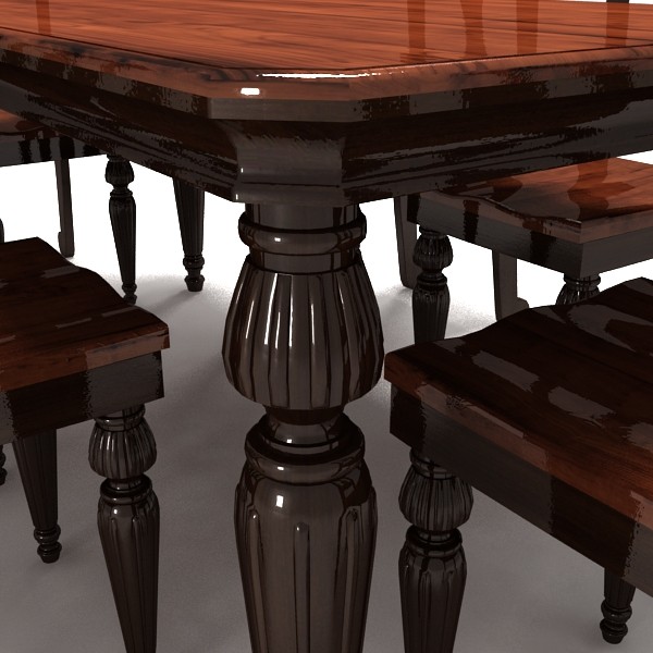dinner table chairs 3d model - Dining Room Table 08 by Jessup3D