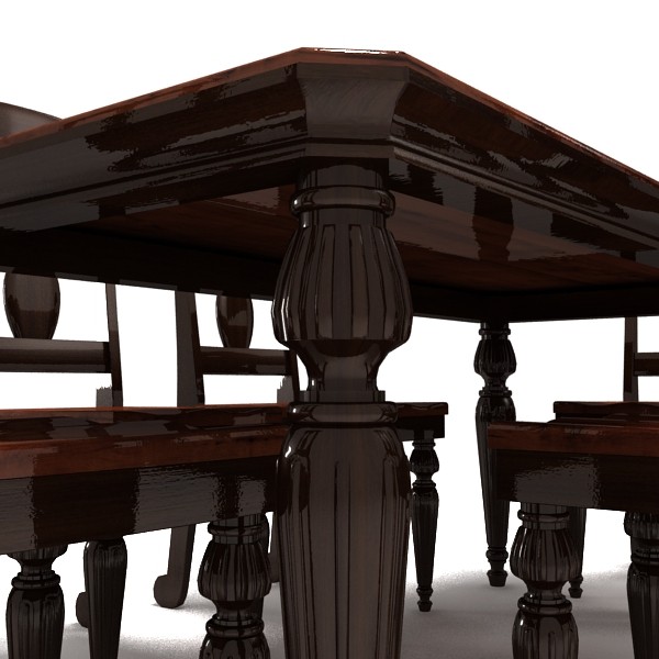 dinner table chairs 3d model - Dining Room Table 08 by Jessup3D