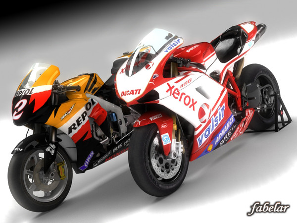 3d motorcycle superbike - Superbike pack 1 by fabelar