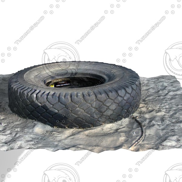 tire sand beach 3ds free - tire  sand  beach garbage by edikm1