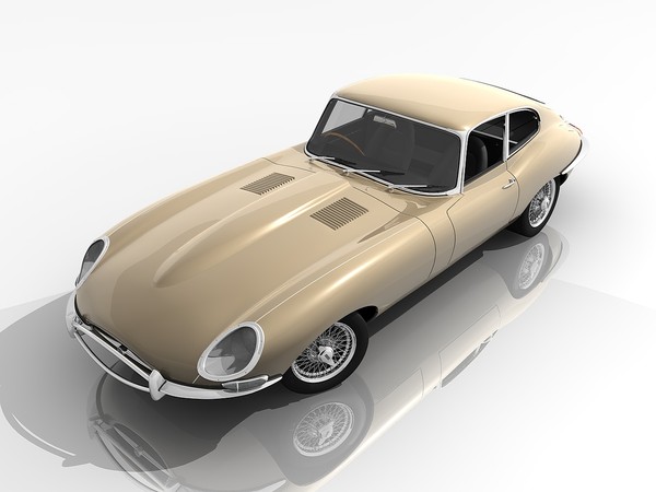 e-type 1961 car classic 3d max - Jaguar E-Type (1961) by TiRex3D
