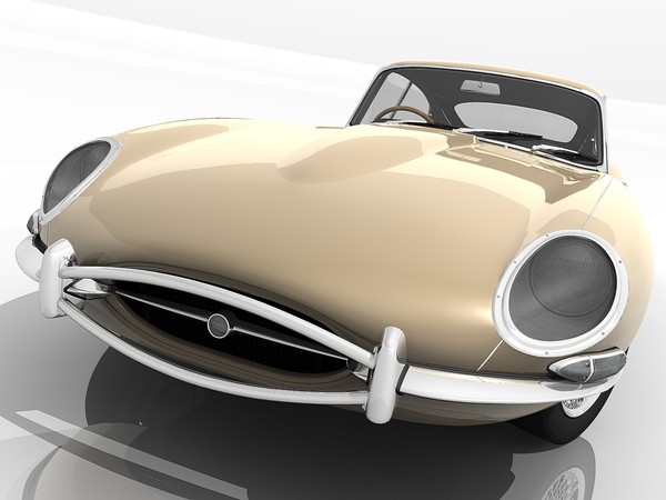 e-type 1961 car classic 3d max - Jaguar E-Type (1961) by TiRex3D