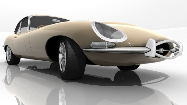 e-type 1961 car classic 3d max - Jaguar E-Type (1961) by TiRex3D