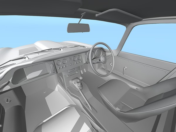 e-type 1961 car classic 3d max - Jaguar E-Type (1961) by TiRex3D
