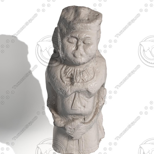 3d statue stone model - Polovtsian stone statue of the warrior_3 by edikm1
