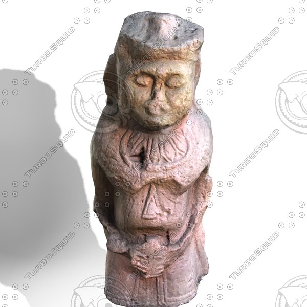 3d statue stone model - Polovtsian stone statue of the warrior_3 by edikm1