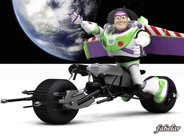 3d buzz lightyear batpod toy model - Buzz batpod edition by fabelar
