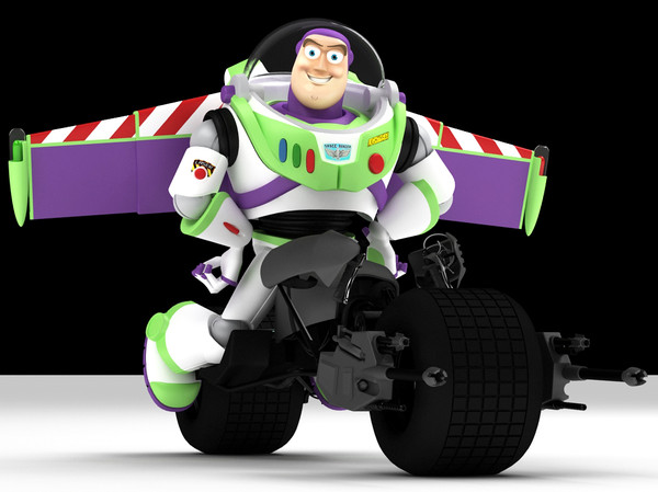 3d buzz lightyear batpod toy model - Buzz batpod edition by fabelar