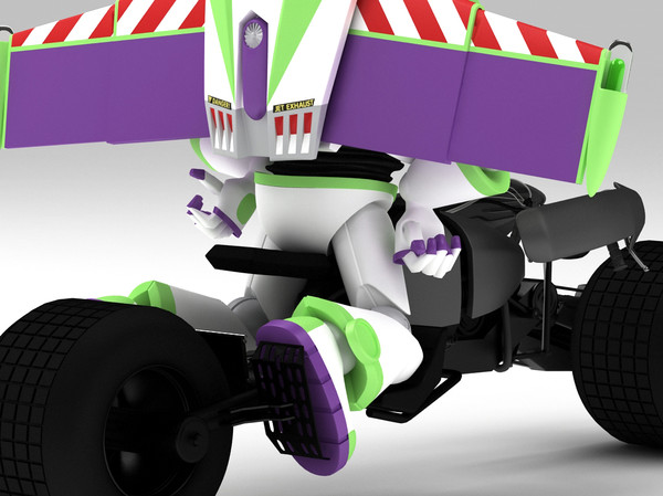 3d buzz lightyear batpod toy model - Buzz batpod edition by fabelar