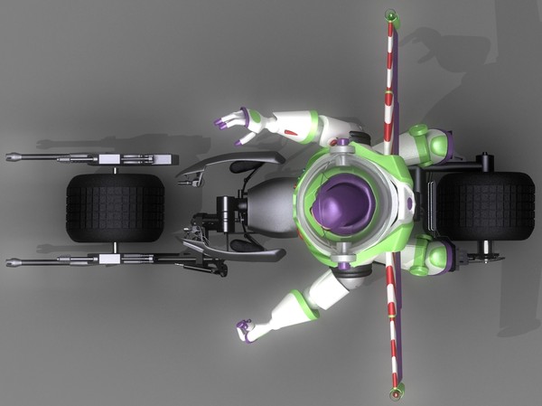 3d buzz lightyear batpod toy model - Buzz batpod edition by fabelar