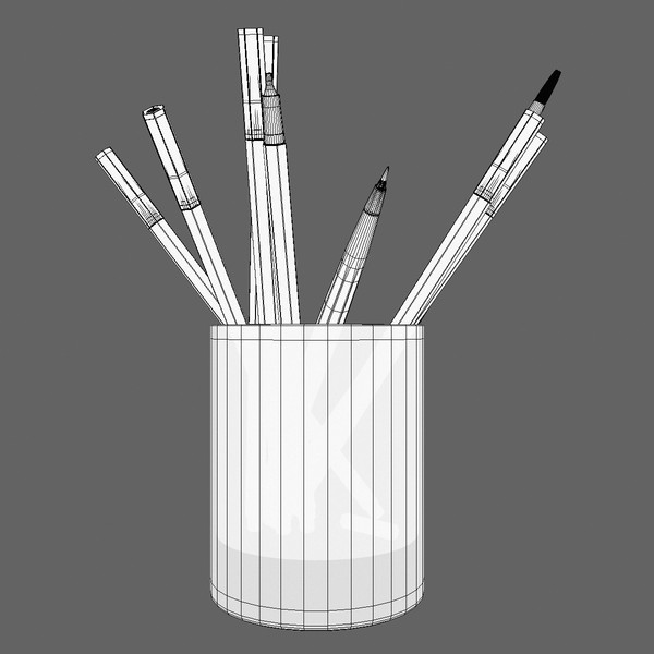 3ds max pencil box felt-tip - Glass with Pencils by Tschirner