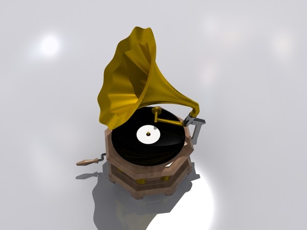 gramophone modeled 3d model - Gramophone by Panait George Dorin