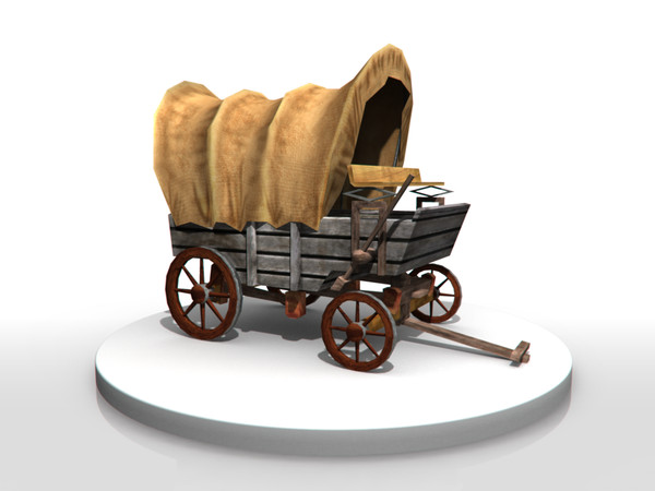 wild west covered wagon obj - Wild west wagon.Low poly by MargoStudio