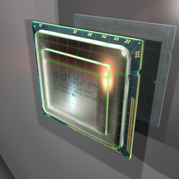 3d model intel lga1366 i7 component - Intel LGA1366 i7 CPU by The Freak Factory