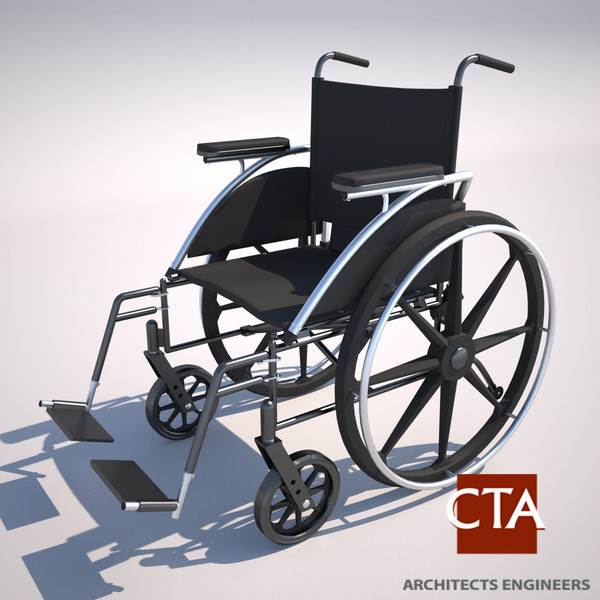 3ds max wheel chair - Wheelchair by CTA AE
