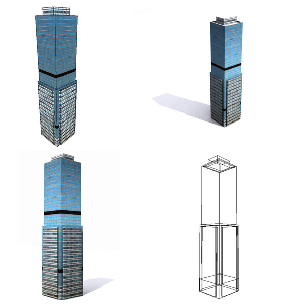 3d model skycrapers buildings - Skycrapers low poly by game assets