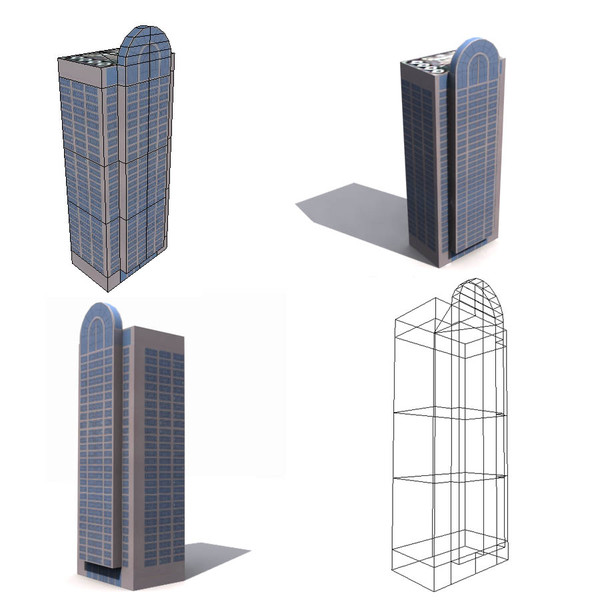 3d model skycrapers buildings - Skycrapers low poly by game assets