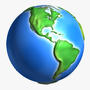 3d model cartoon earth continents