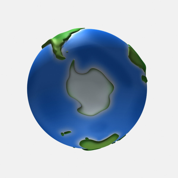 3d model cartoon earth continents - Toon Earth... by Denys Almaral